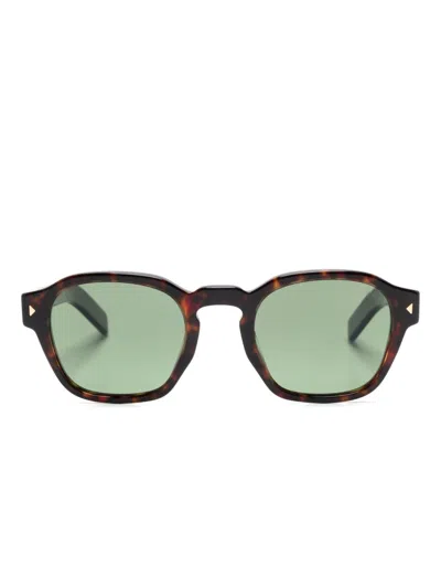 Prada Logo-engraved Sunglasses In Green