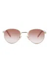Prada Logo-engraved Sunglasses In Gold