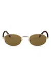 Prada Sunglasses With The Iconic Metal Plaque In Gold