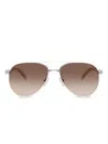 Prada Pr B57s Aviator Steel Sunglasses In White