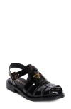 Prada Logo Fisherman Sandal In Nero