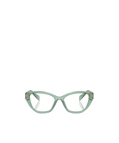 Prada Logo Flat Mirror In Green