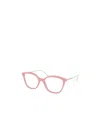 Prada Logo Flat Mirror In Pink