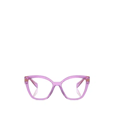 Prada Logo Flat Mirror In Purple