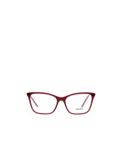 Prada Logo Flat Mirror In Red