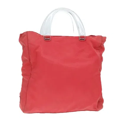 Pre-owned Prada Logo Flat Tote Bag. Nylon Tessuto Nylon Bag () In Pink