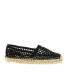 Prada Black Slip On Espadrilles In Blue