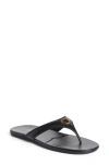 Prada Logo Flip Flop In Black