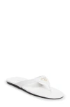 Prada Logo Flip Flop In White
