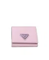 Prada Triangle-logo Saffiano Leather Wallet In Pink