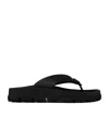 Prada Logo Flip-flops In Black