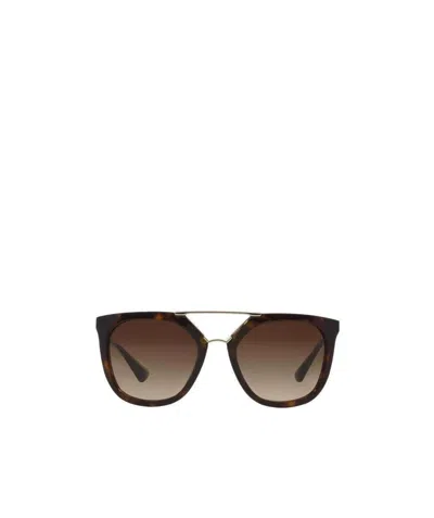 Prada Logo Gradient Sunglasses In Brown