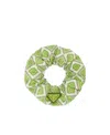 Prada Geometric Twill Twist Scrunchie In Green