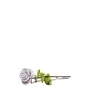 Prada Enamelled Metal Hair Clip In White