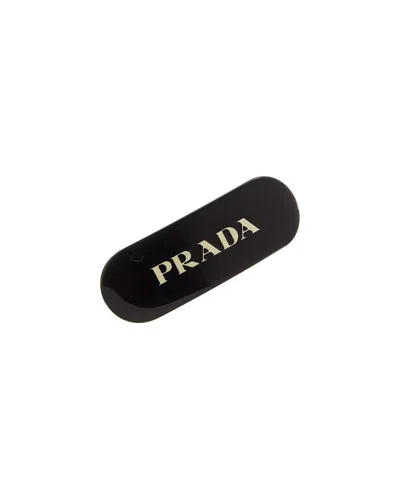 Prada Logo Hair Clip In Black