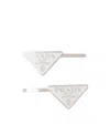 Prada Engraved-logo Hair Clip In White