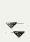 Prada Logo Hair Pins, Set Of 2 In F0632 Nero 1
