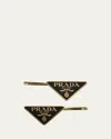 Prada Fermagli Per Capelli In Metallo In Nero