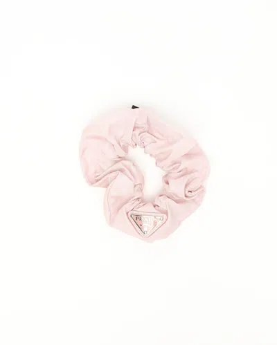 Prada Logo Hair Scrunchies In Pink