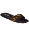 Prada Animal Print Genuine Calf Hair Slide Sandal In Brown