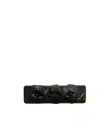 Prada Saffiano Leather And Metal Hair Clip In Black