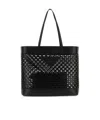 Prada Large Perforated Leather Tote Bag In Black
