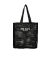 Prada Logo Handbag In Black