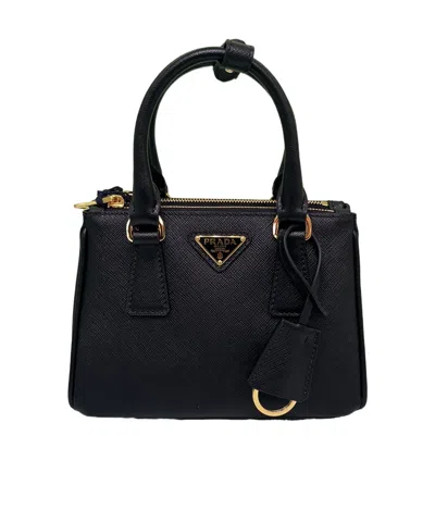 Prada Galleria Saffiano Leather Mini Bag In Black