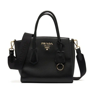 Prada Logo Handbag In Black