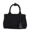 Prada Logo Handbag In Black
