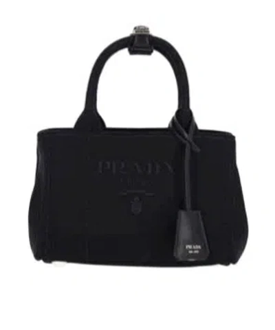 Prada Logo Handbag In Black