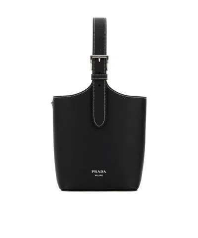Prada Logo Handbag In Pattern