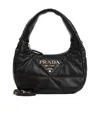 Prada Mini Quilted Leather Tote Bag In Black