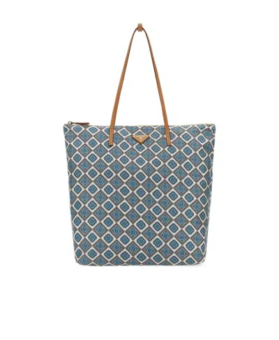 Prada Logo Handbag In Blue
