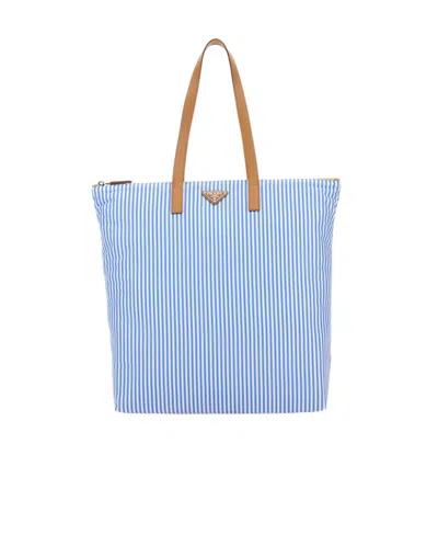 Prada Logo Handbag In Blue