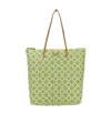 Prada Green Printed Re-nylon Tote Bag In Green