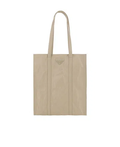 Prada Nappa-leather Tote Bag In White