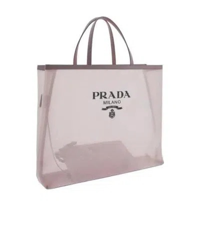Prada Logo Handbag In Pink
