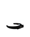 Prada Triangle Logo Velvet Headband In Black