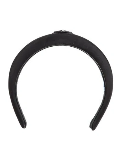 Pre-owned Prada Logo Headband In Black