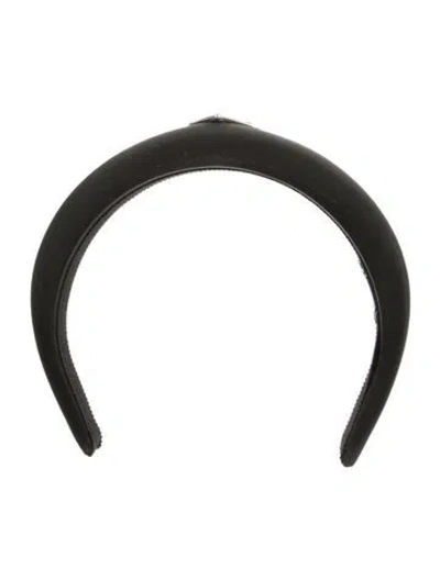 Pre-owned Prada Logo Headband In Black