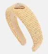 Prada Neutral Triangle-logo Wicker Headband In Naturale