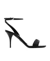 Prada Logo High-heeled Sandals In Black