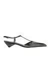 Prada Women's Anthracite Patent Leather Slingback Pumps In Gray