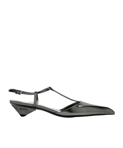 PRADA 35MM METALLIC-FINISH PUMPS