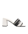 Prada Logo High-heeled Sandals In White