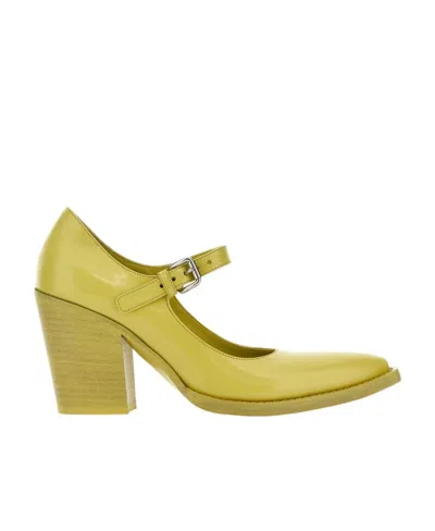 Prada Brushed Leather 95mm Pumps In Green