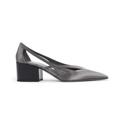 PRADA PRADA POINTED-TOE SATIN CUT-OUT PUMPS