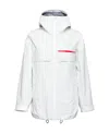 Prada Logo Hooded Casual Jacket In Chalk White