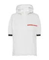 Prada Light Nylon Short-sleeved Jacket In Chalk White